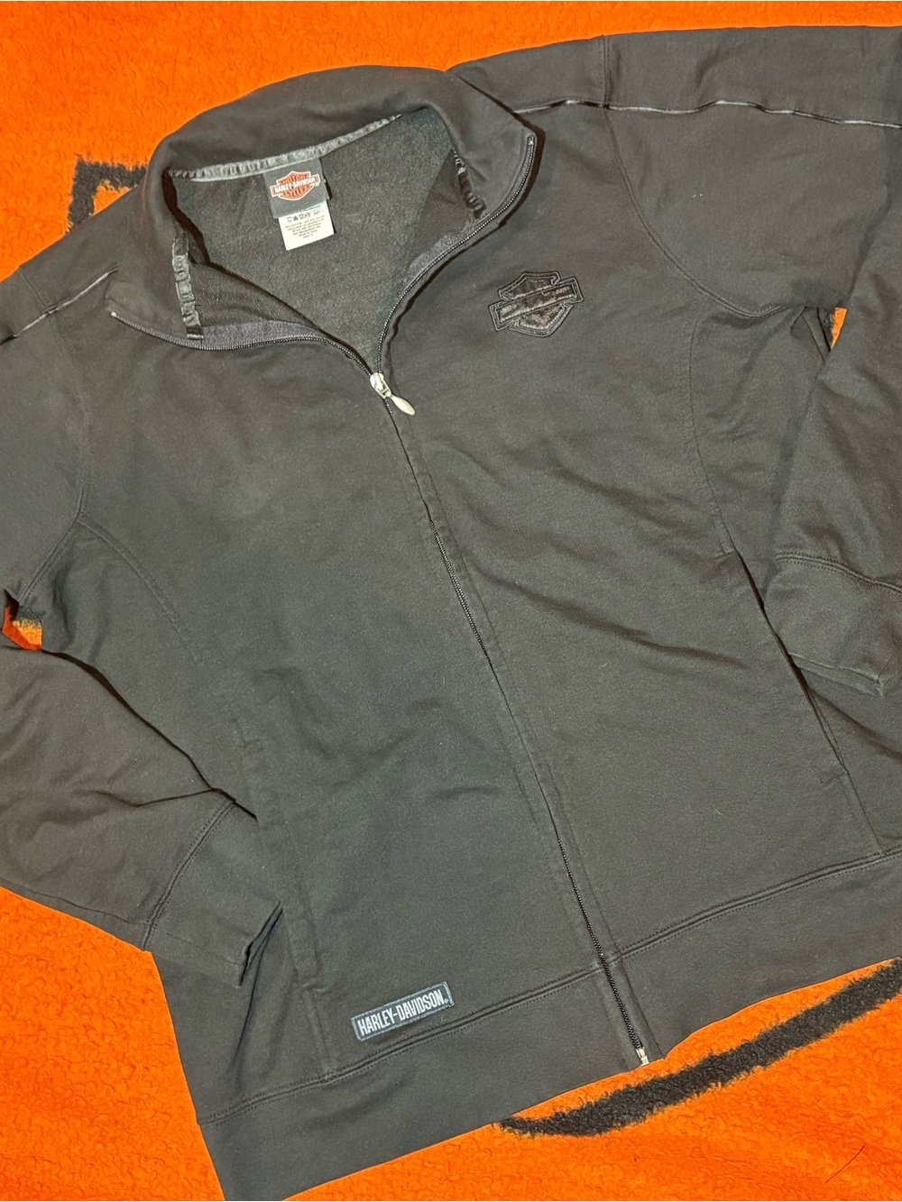 Harley-Davidson Black Full-Zip Lightweight Jacket